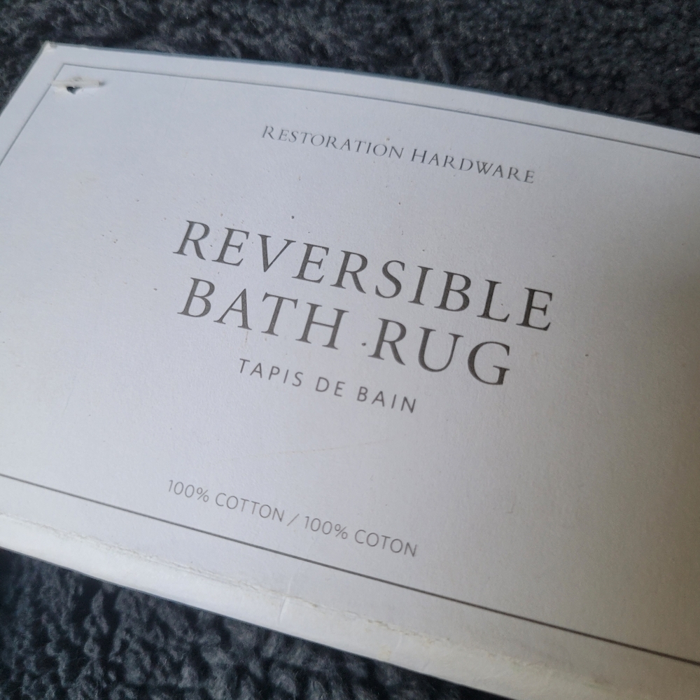NWT Restoration Hardware reversible cotton rug Onyx 30 50 bath bed living room
